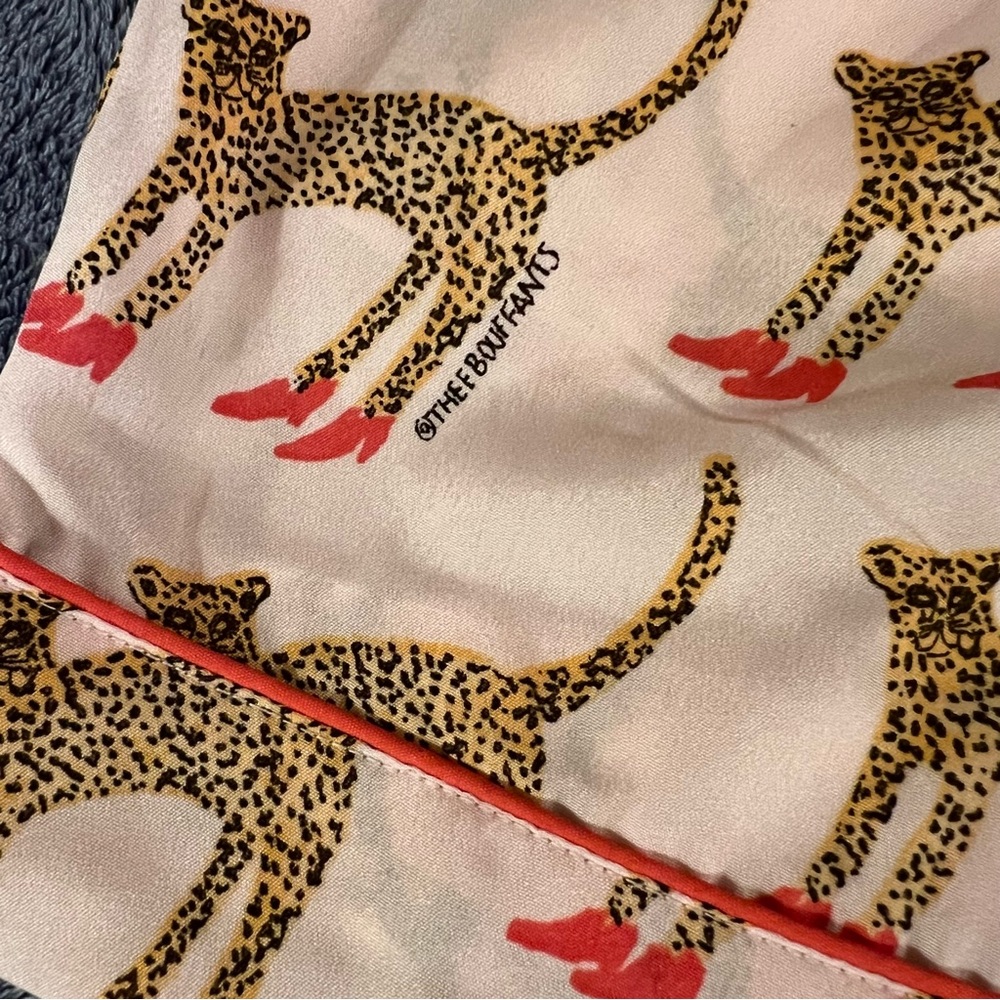 Bouffants & Broken Hearts Cheetah Shorty Pajama Set Medium Pink - Picture 14 of 17